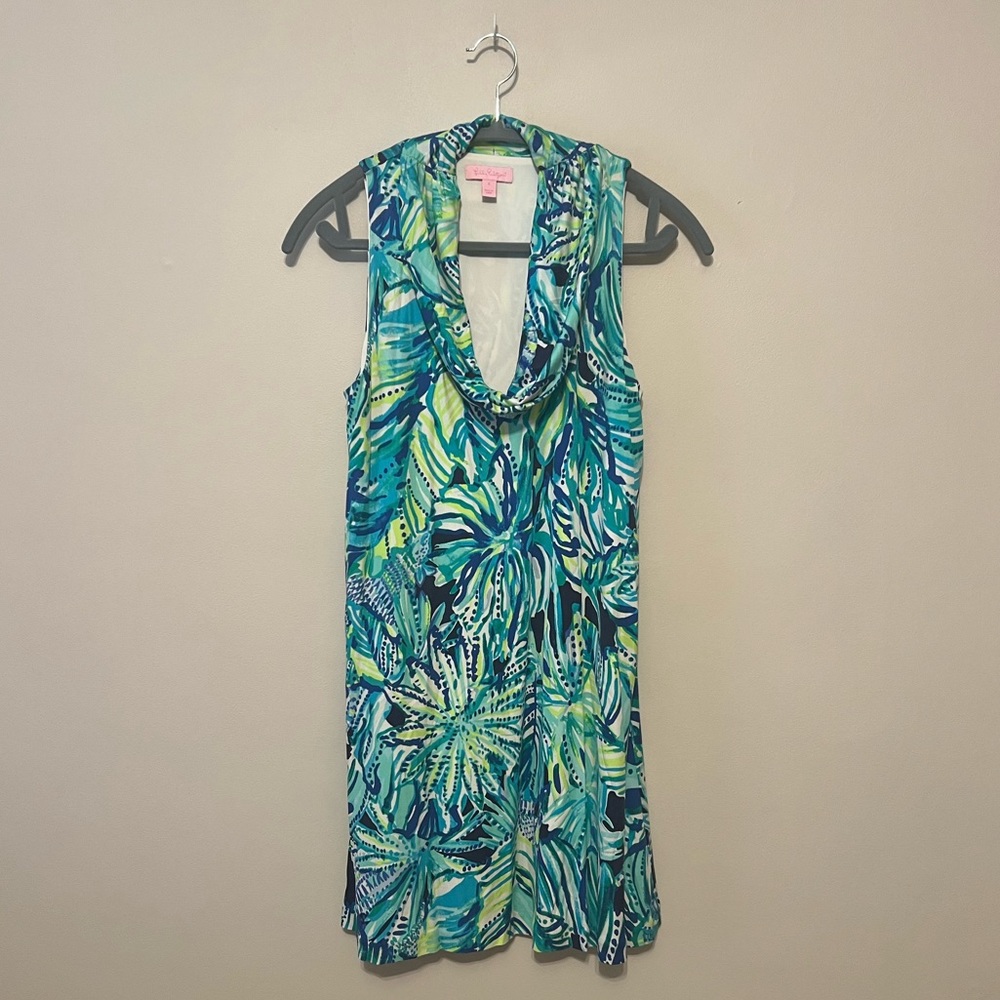 Lilly Pulitzer Bright Blue and Green Dress Women’s Small